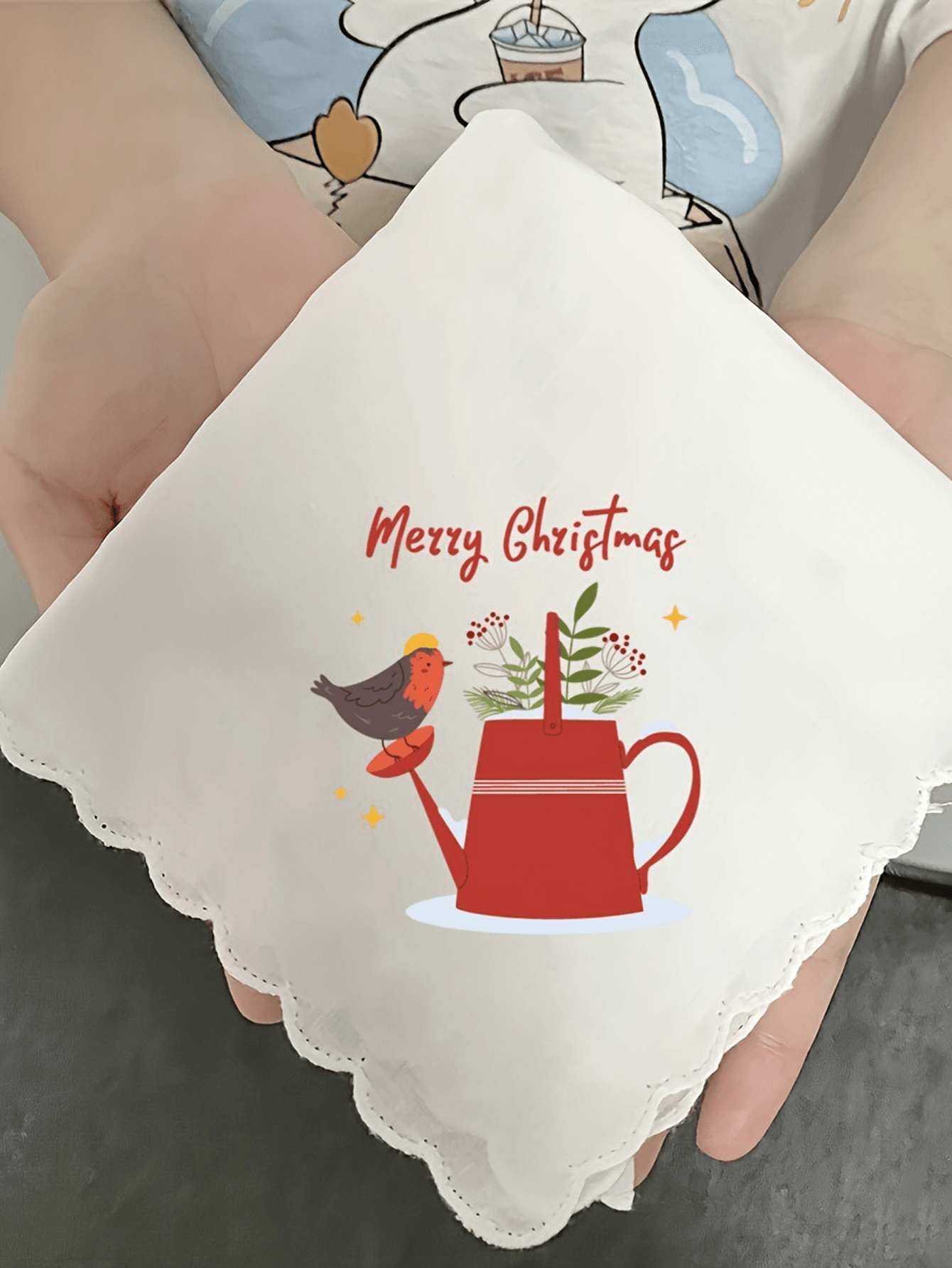 DIY Christmas themed handkerchief